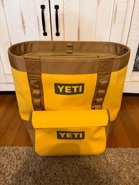 Yeti Yellow and Tan Duffel Tote with Front Pocket